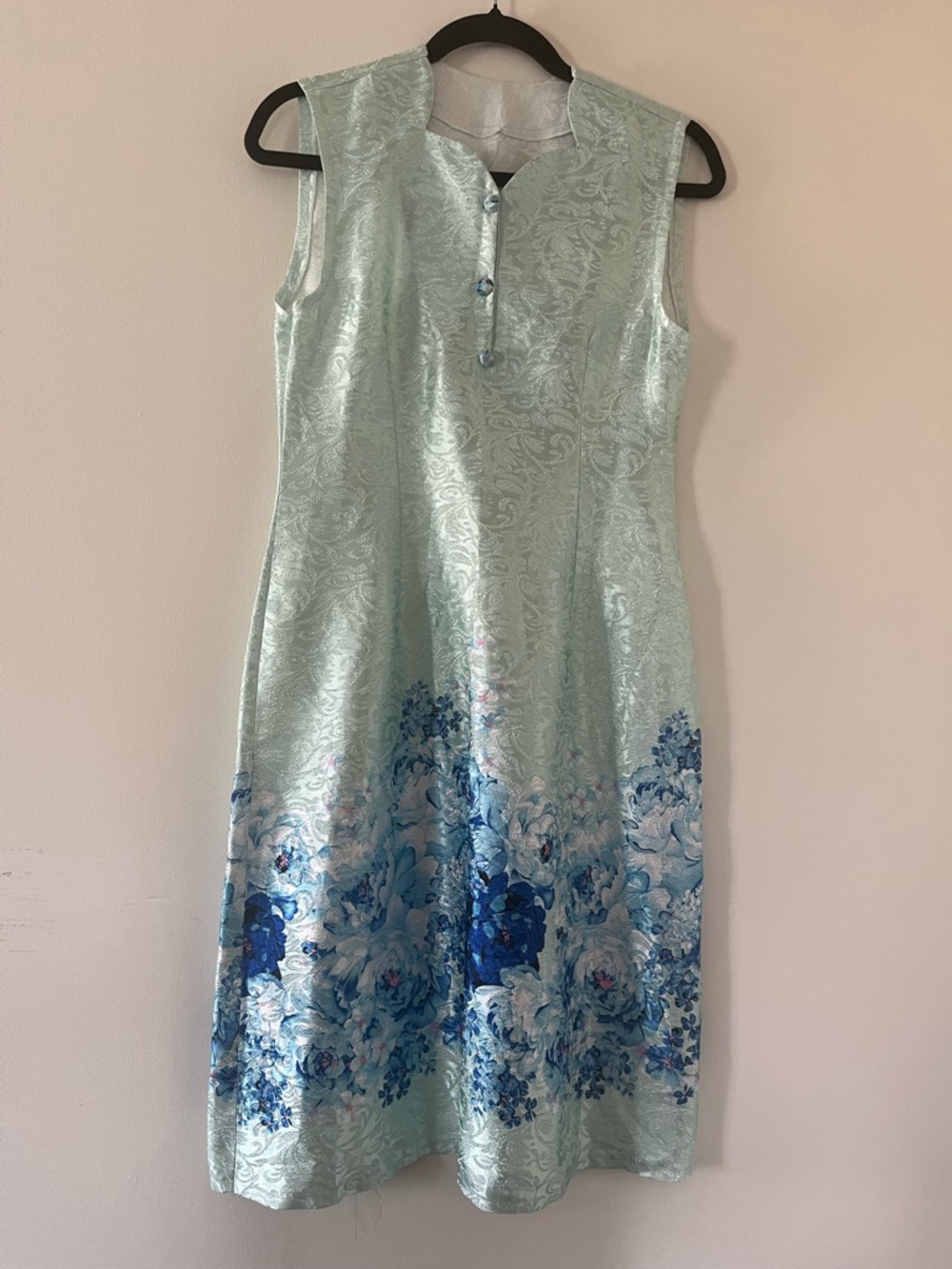 Coastal Floral Mini Dress 6 Blue White Garden Party Feminine Elegant Resort